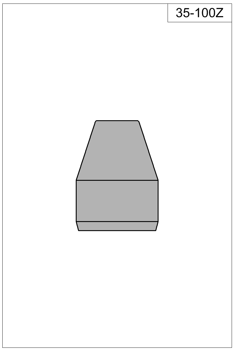 Accurate Molds catalog #35-100Z Filled view of bullet 35-100Z.