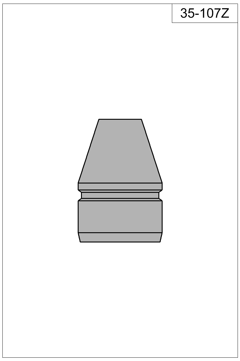Accurate Molds catalog #35-107Z Filled view of bullet 35-107Z.