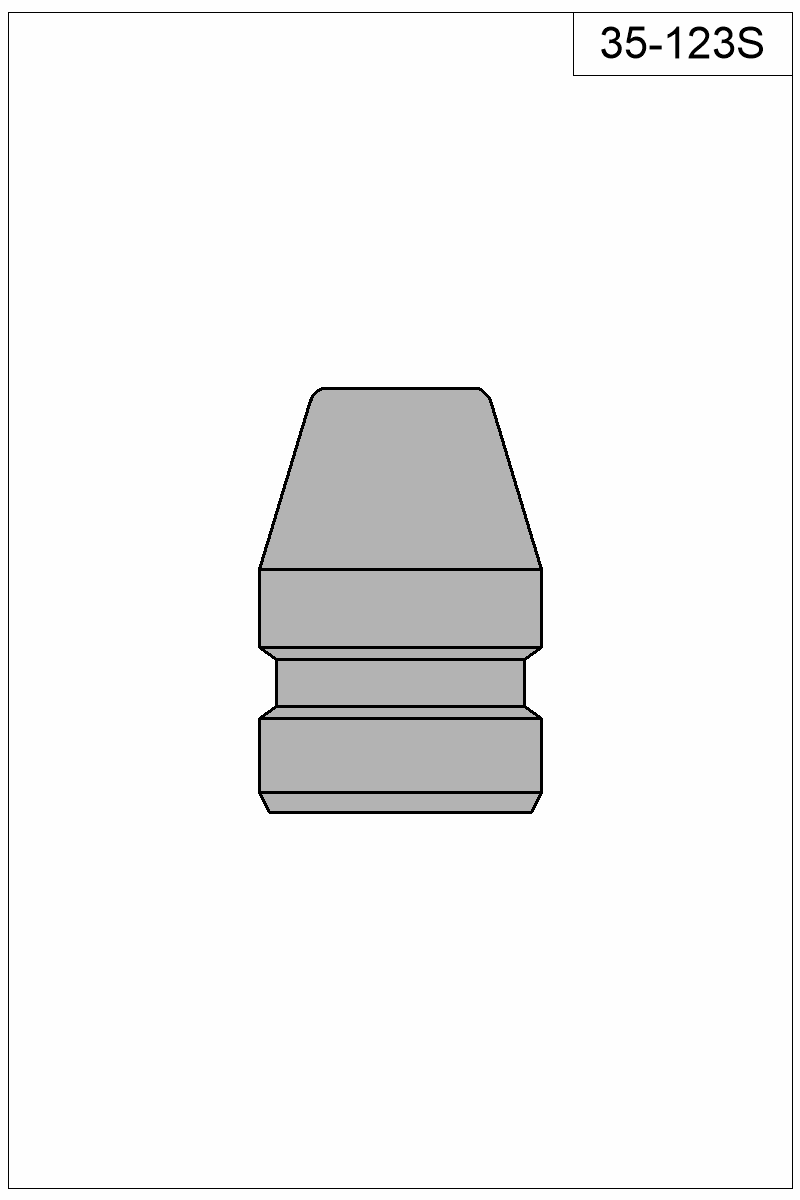Accurate Molds catalog #35-123S Filled view of bullet 35-123S.