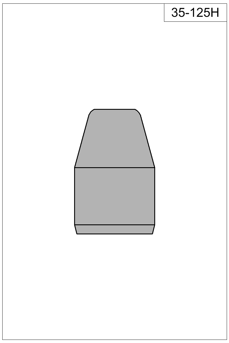 Accurate Molds catalog #35-125H Filled view of bullet 35-125H.