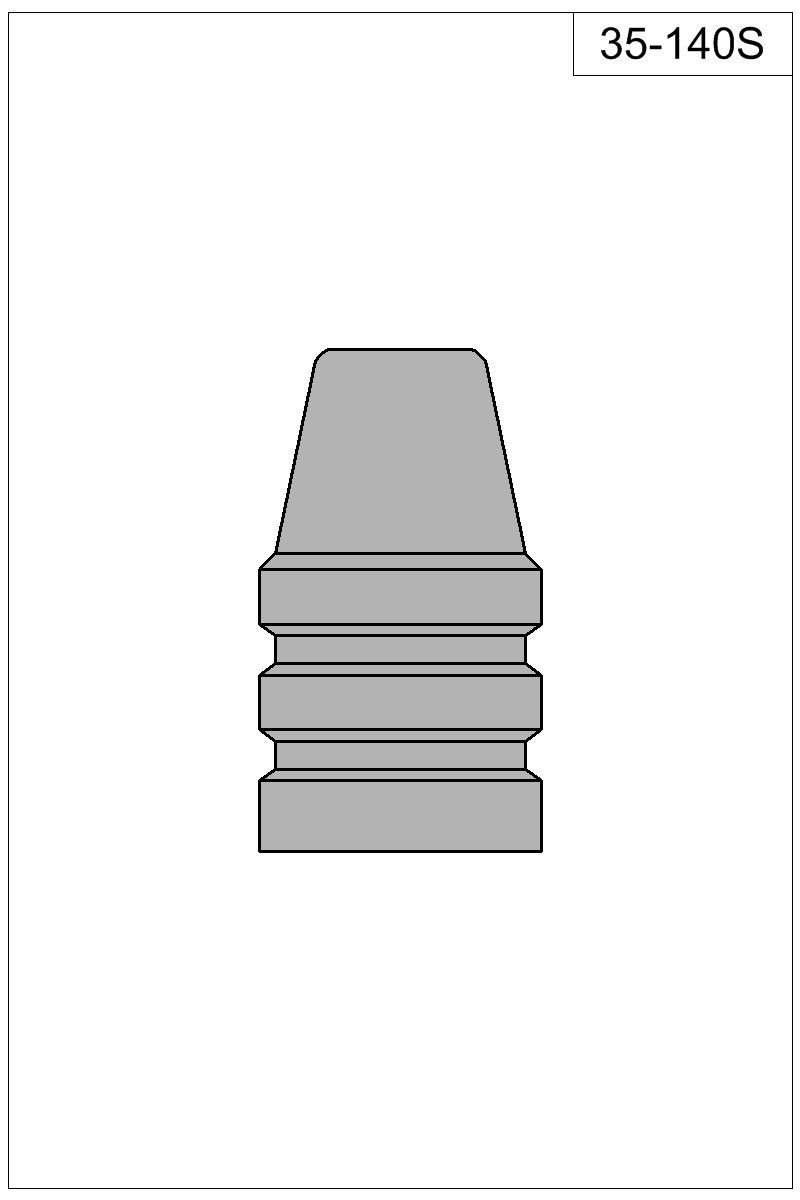 Accurate Molds catalog #35-140S Filled view of bullet 35-140S.