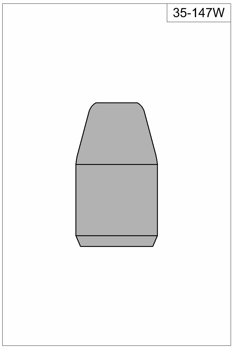 Accurate Molds catalog #35-147W Filled view of bullet 35-147W.