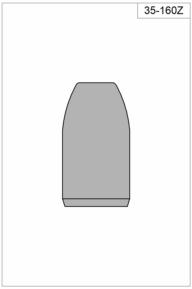 Accurate Molds catalog #35-160Z Filled view of bullet 35-160Z.
