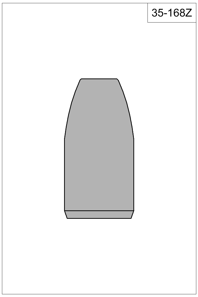 Accurate Molds catalog #35-168Z Filled view of bullet 35-168Z.