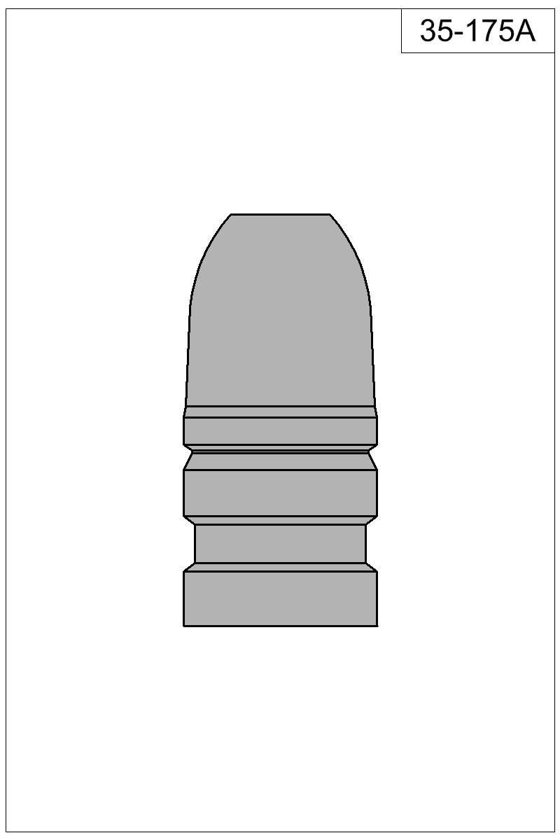 Accurate Molds catalog #35-175A Filled view of bullet 35-175A.