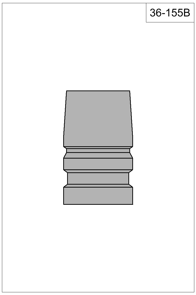 Accurate Molds catalog #36-155B Filled view of bullet 36-155B