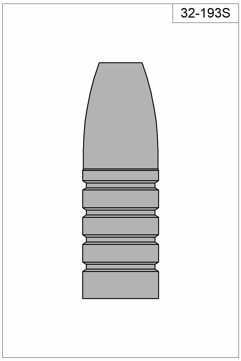 Accurate Molds catalog #32-193S Filled view of bullet 32-193S