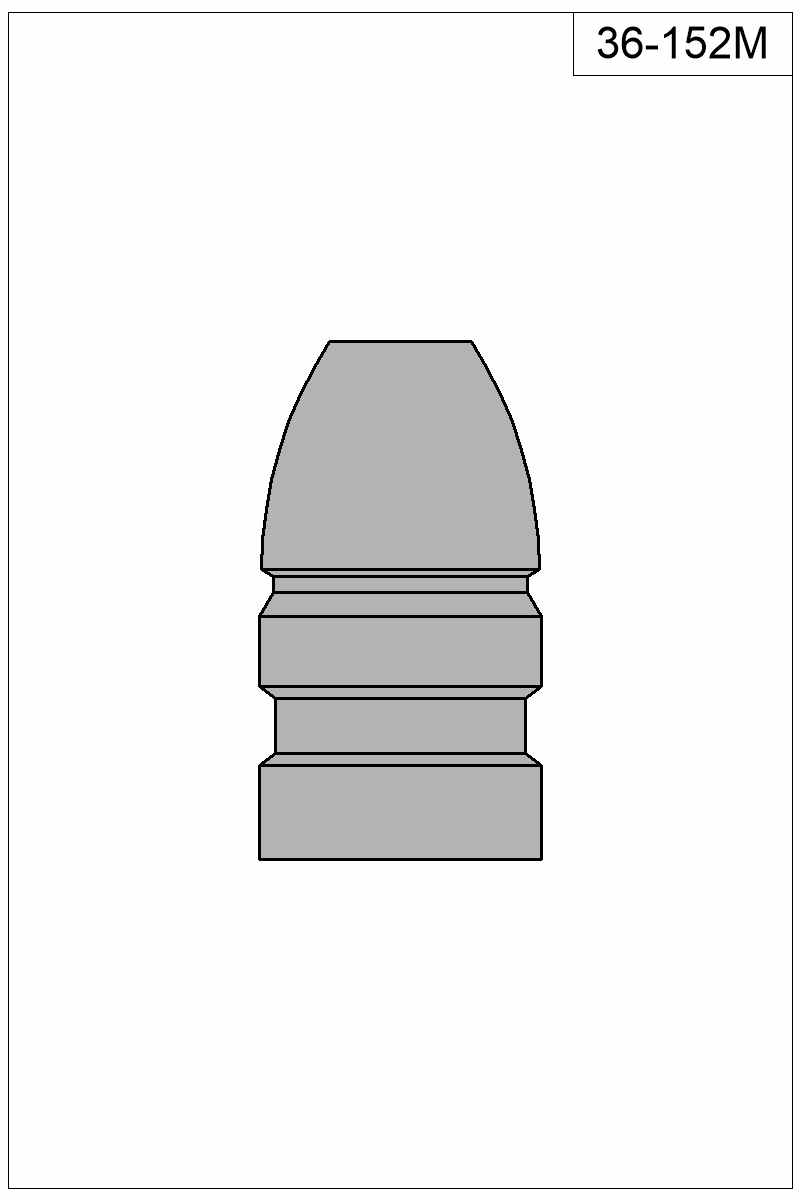 Accurate Molds catalog #36-152M Filled view of bullet 36-152M