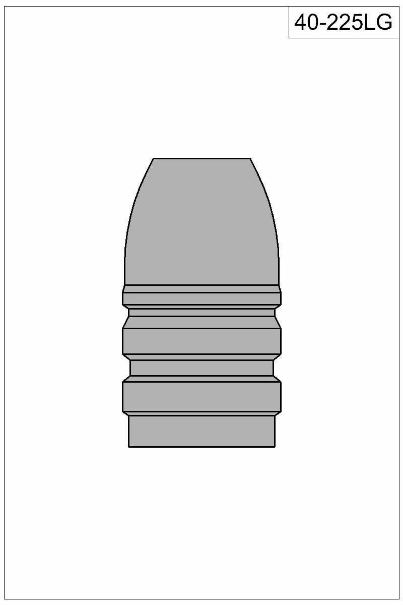 Accurate Molds catalog #40-225LG Filled view of bullet 40-225LG