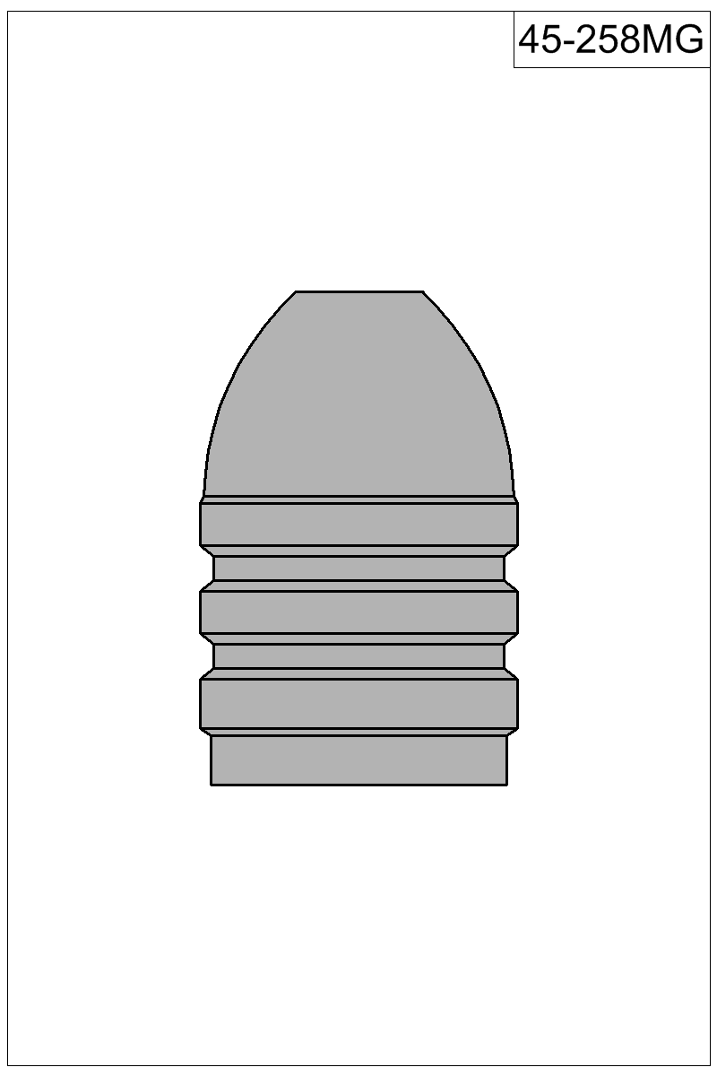 Filled view of bullet 45-258MG