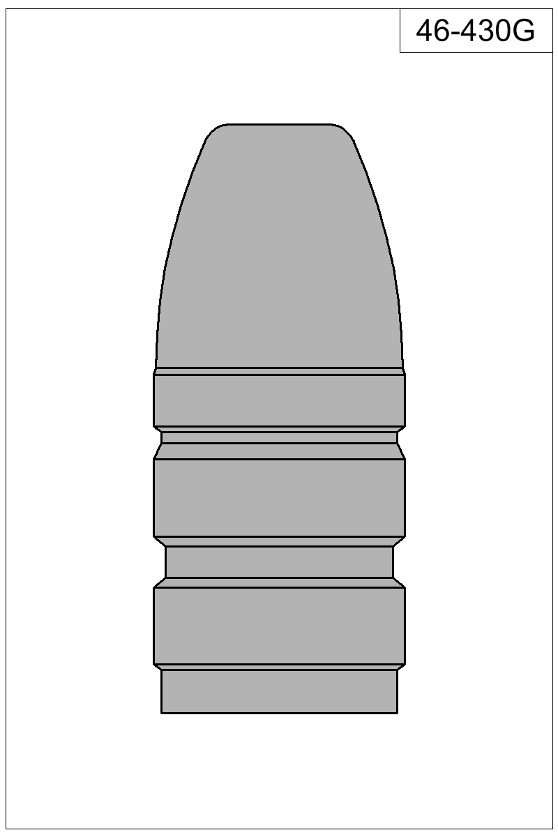 Accurate Molds catalog #46-430G Filled view of bullet 46-430G