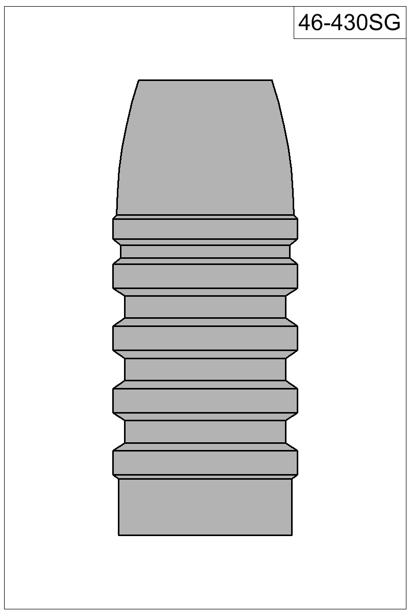 Accurate Molds catalog #46-430SG Filled view of bullet 46-430SG