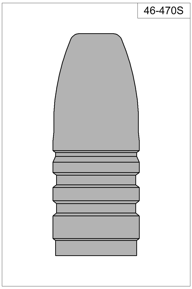 Accurate Molds catalog #46-470S Filled view of bullet 46-470S