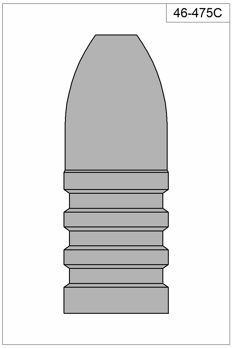 Accurate Molds catalog #46-475C Filled view of bullet 46-475C