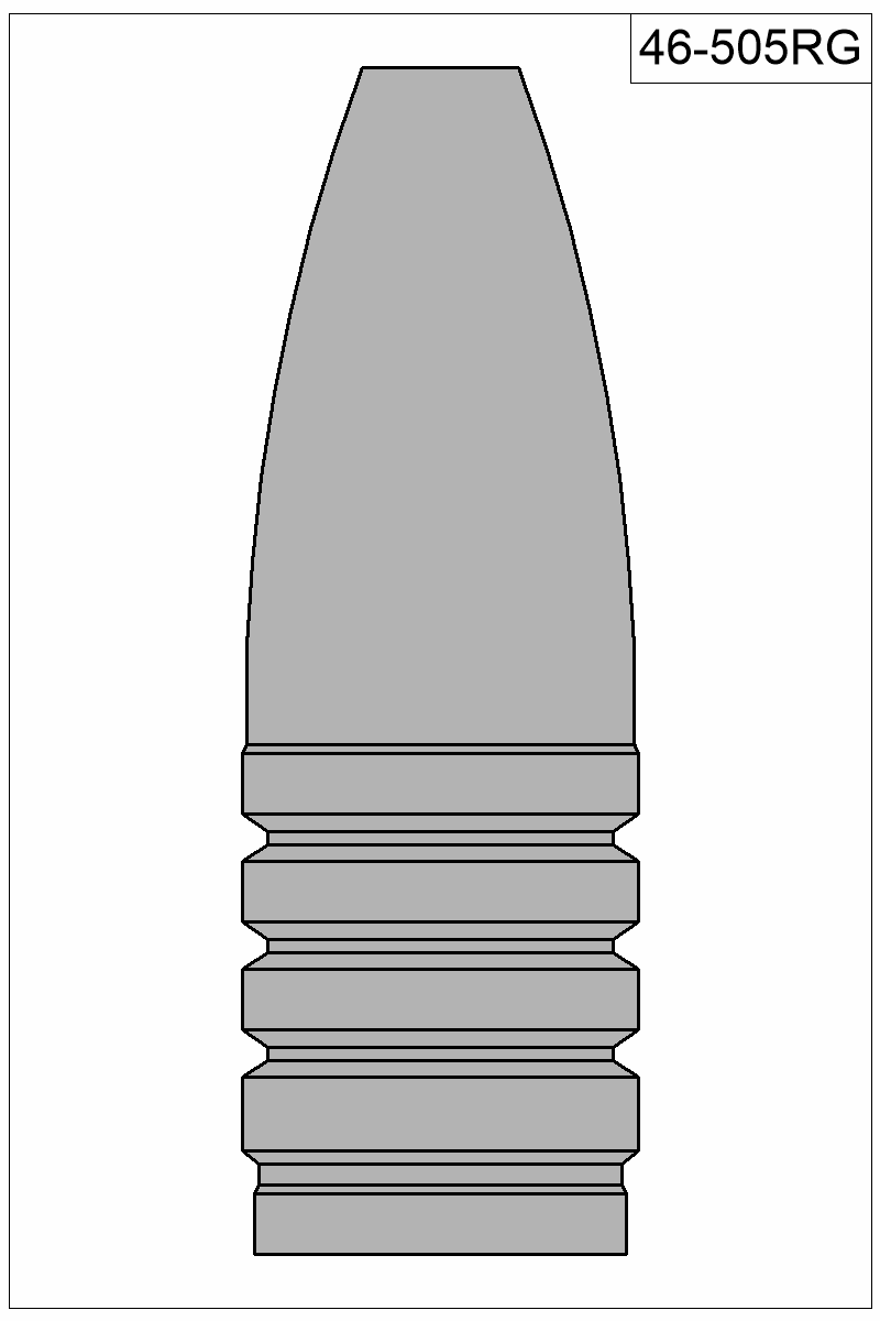 Accurate Molds catalog #46-505RG Filled view of bullet 46-505RG