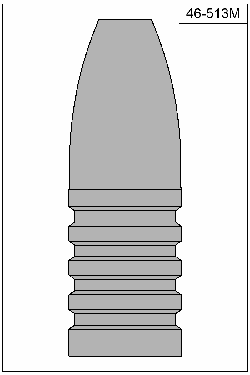 Accurate Molds catalog #46-513M Filled view of bullet 46-513M