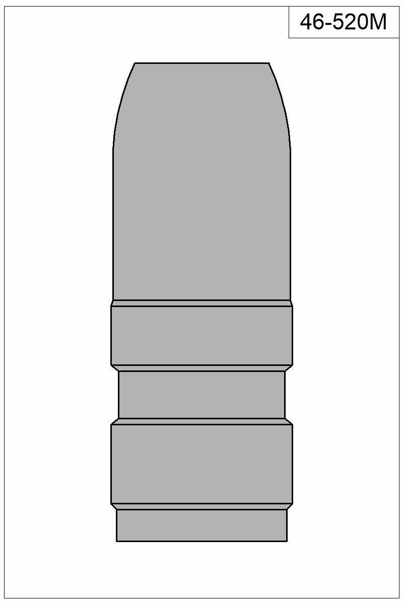 Accurate Molds catalog #46-520M Filled view of bullet 46-520M