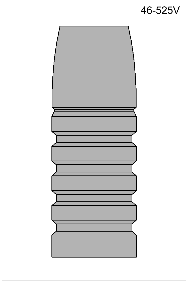 Accurate Molds catalog #46-525V Filled view of bullet 46-525V