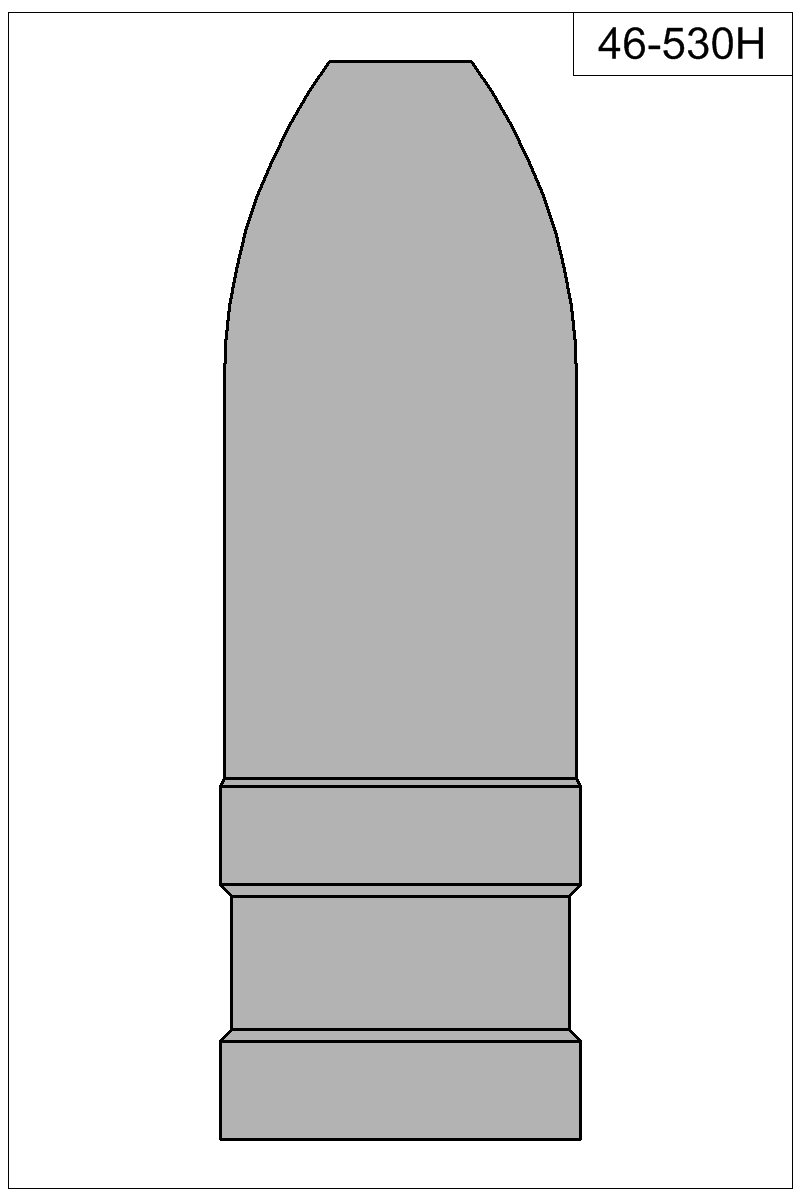 Accurate Molds catalog #46-530H Filled view of bullet 46-530H