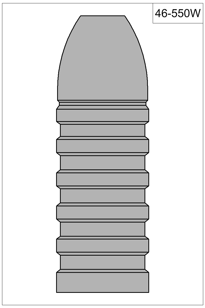 Accurate Molds catalog #46-550W Filled view of bullet 46-550W