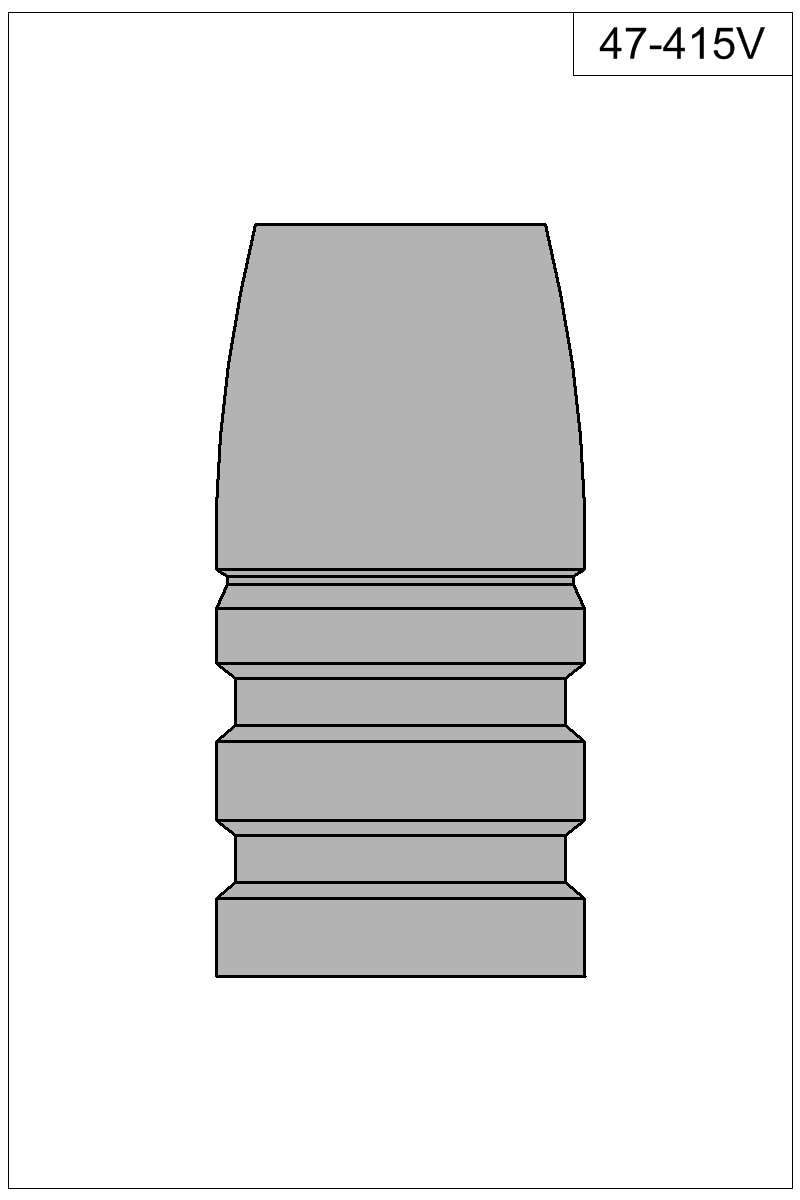 Accurate Molds catalog #47-415V Filled view of bullet 47-415V