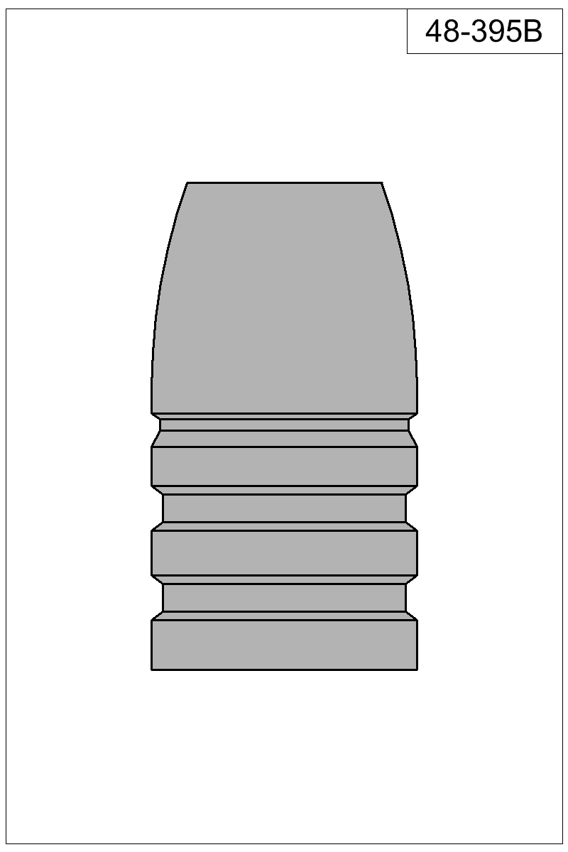 Accurate Molds catalog #48-395B Filled view of bullet 48-395B