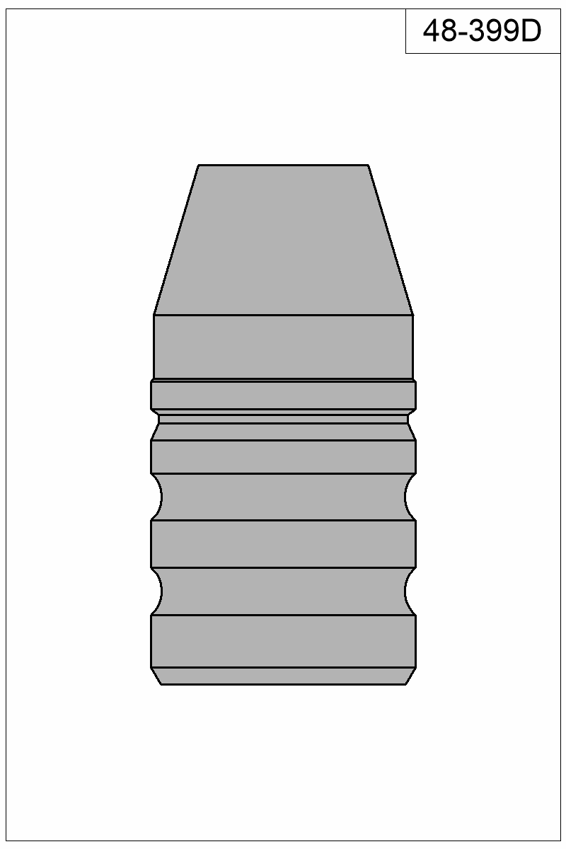 Accurate Molds catalog #48-399D Filled view of bullet 48-399D