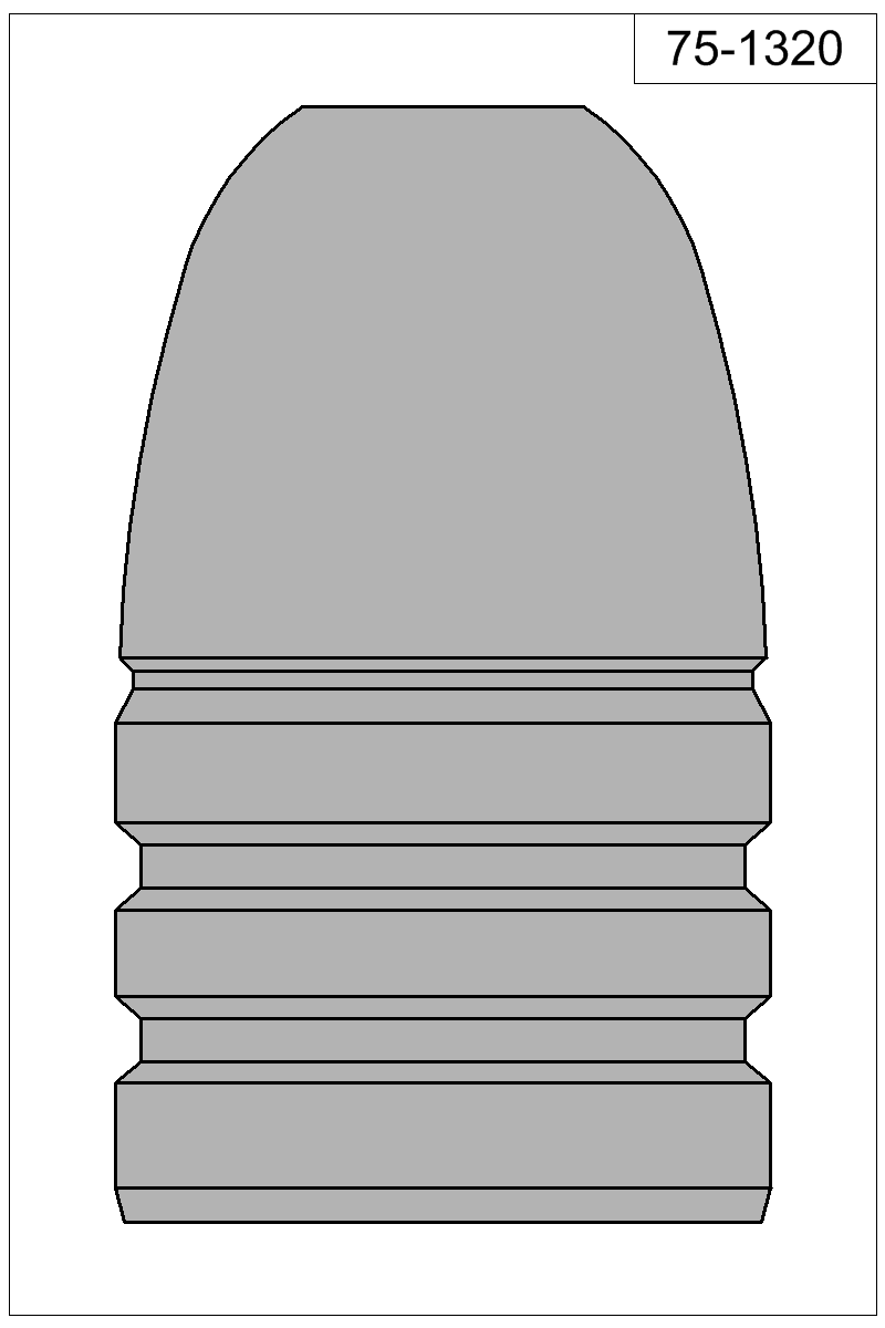 Accurate Molds catalog #75-1320 Filled view of bullet 75-1320
