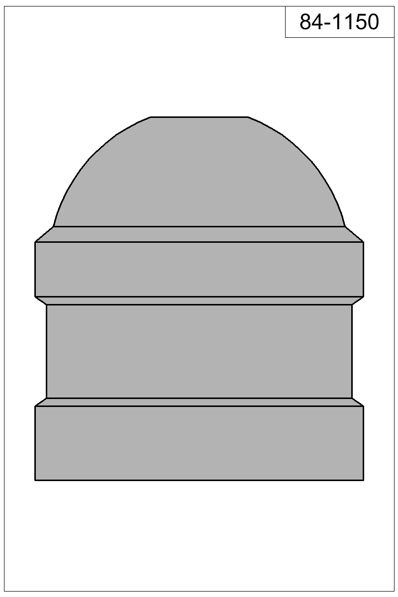 Accurate Molds catalog #84-1150 Filled view of bullet 84-1150