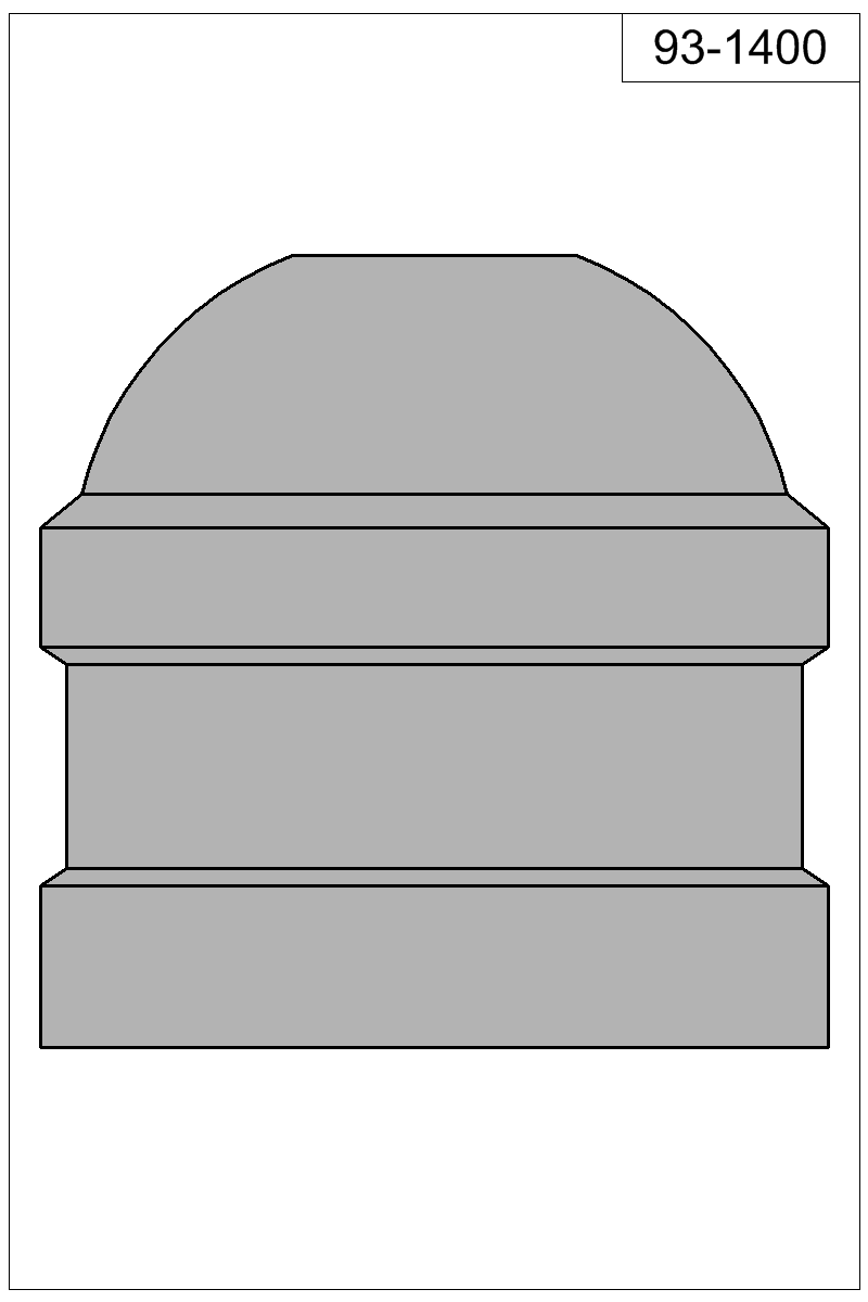 Accurate Molds catalog #93-1400 Filled view of bullet 93-1400