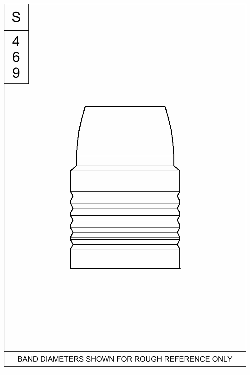 Dimensioned view of bullet 45-260T