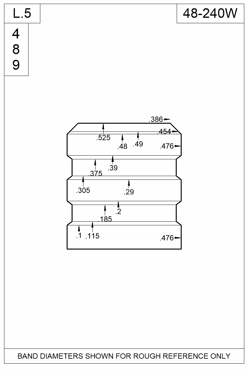 Accurate Molds catalog #48-240W Dimensioned view of bullet 48-240W