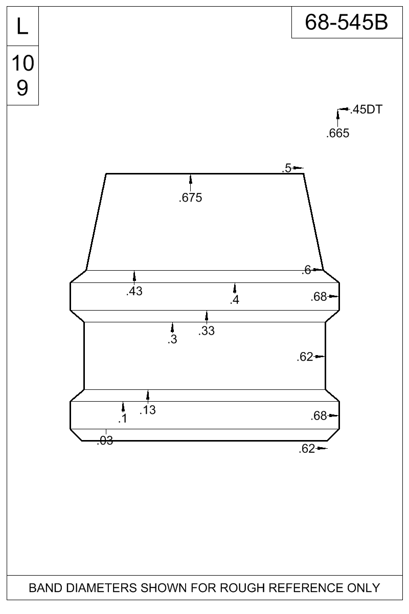 Dimensioned view of bullet 68-545B
